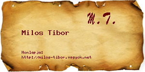 Milos Tibor névjegykártya