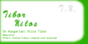 tibor milos business card